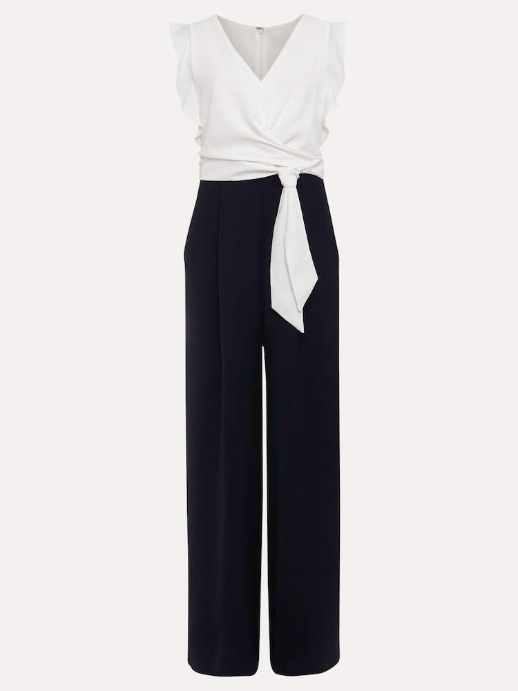 Phase Eight Blue Petite Ayla Ruffle Jumpsuit - Image 7 of 7