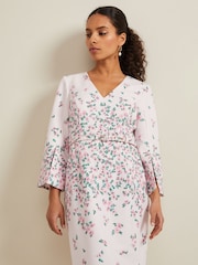Phase Eight Pink Petite Petite Giovanna Floral Belted Dress - Image 4 of 6