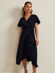 Phase Eight Blue Petite Julissa Wrap Dress - Image 1 of 6