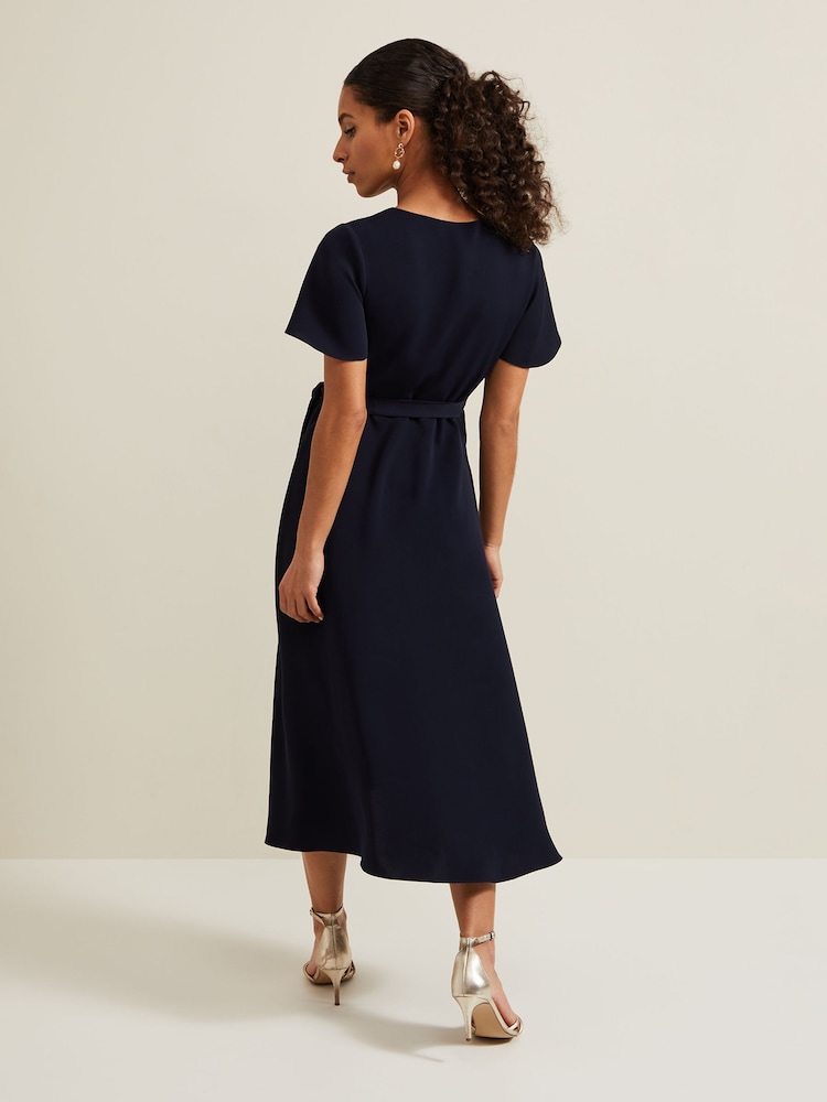 Phase Eight Blue Petite Julissa Wrap Dress - Image 2 of 6
