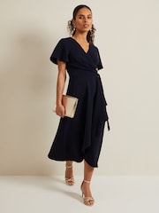 Phase Eight Blue Petite Julissa Wrap Dress - Image 3 of 6