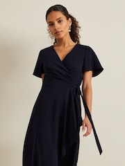 Phase Eight Blue Petite Julissa Wrap Dress - Image 4 of 6