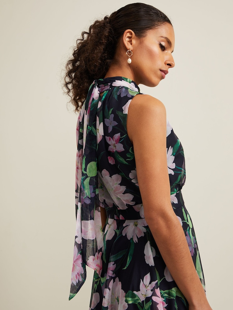 Phase Eight Black Petite Floral Petite Lucinda Dress - Image 2 of 6
