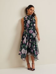 Phase Eight Black Petite Floral Petite Lucinda Dress - Image 3 of 6