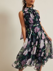 Phase Eight Black Petite Floral Petite Lucinda Dress - Image 5 of 6