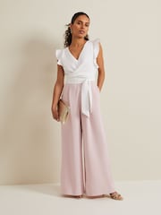 Phase Eight Pink Petite Ayla Ruffle Jumpsuit - Image 5 of 6
