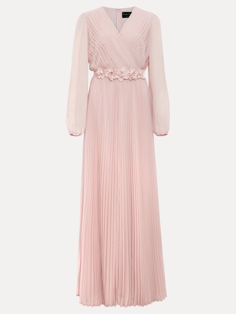 Phase Eight Pink Petite Alecia Pleat Maxi Dress - Image 6 of 6