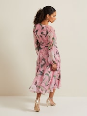 Phase Eight Pink Petite Petite Lina Printed Midi Dress - Image 2 of 6