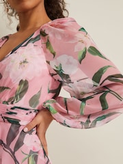 Phase Eight Pink Petite Petite Lina Printed Midi Dress - Image 5 of 6