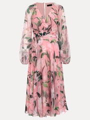 Phase Eight Pink Petite Petite Lina Printed Midi Dress - Image 6 of 6