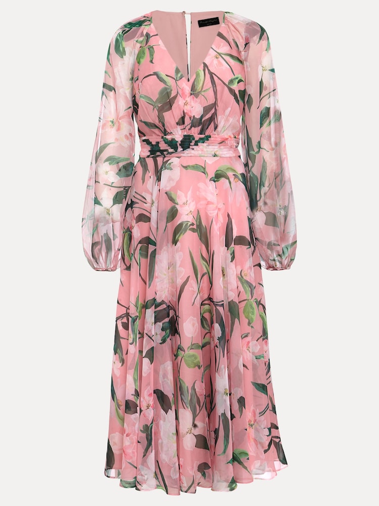 Phase Eight Pink Petite Petite Lina Printed Midi Dress - Image 6 of 6