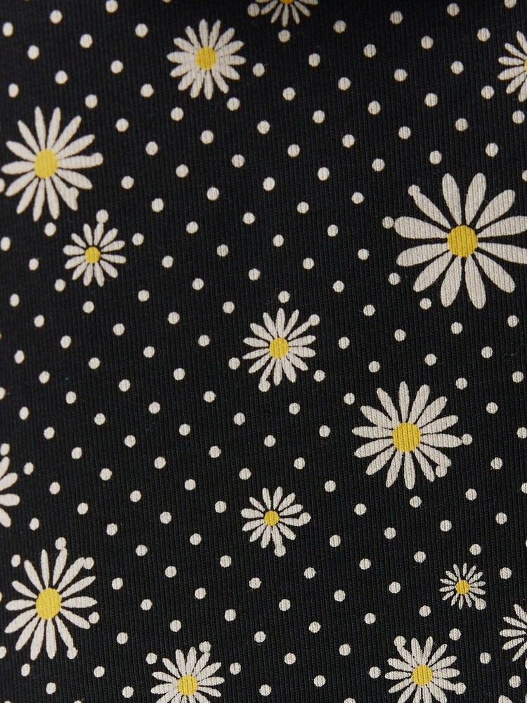 River Island Black Mini Girls Daisy Leggings Set - Image 4 of 4