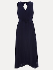Phase Eight Blue Petite Cressida Pleat Midi Dress - Image 6 of 6