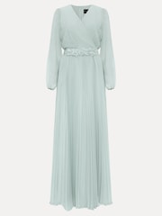 Phase Eight Blue Petite Alecia Pleat Maxi Dress - Image 6 of 6