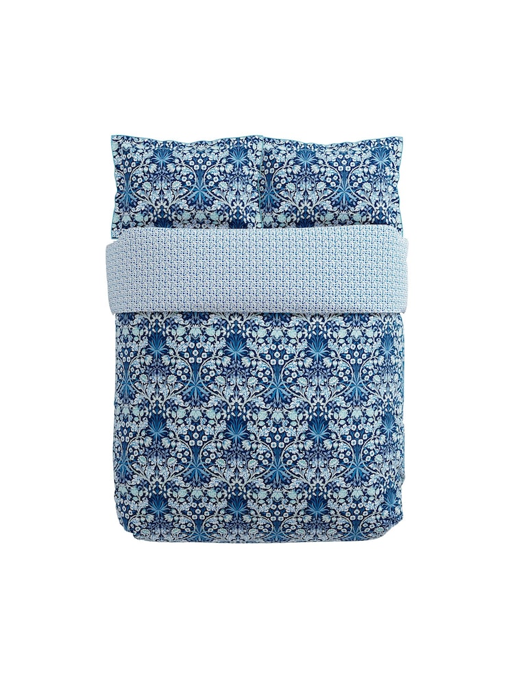 Morris & Co Blue 100% Cotton Hyacinth Cover Set - Image 4 of 4
