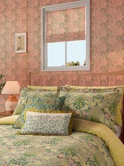 Morris & Co Green Love Is Enough 100% Linen 100% Cotton Cushion - Image 2 of 6