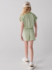 River Island Green Girls 100% Cotton Tie Front Set - Image 2 of 2