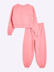 River Island Pink Girls Drenched Miami Sweat Set - Image 2 of 4