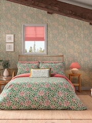 Morris & Co Green 100% Cotton Honeysuckle Cover Set - Image 1 of 4