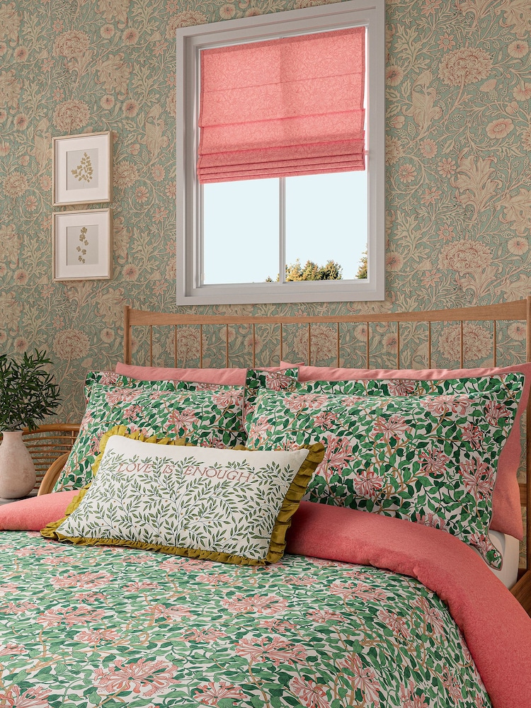 Morris & Co Green 100% Cotton Honeysuckle Cover Set - Image 2 of 4