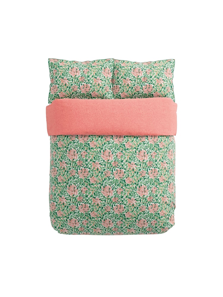 Morris & Co Green 100% Cotton Honeysuckle Cover Set - Image 4 of 4