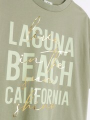 River Island Green Girls Laguna 100% Cottton T-Shirt And Cycling Shorts Set - Image 4 of 5