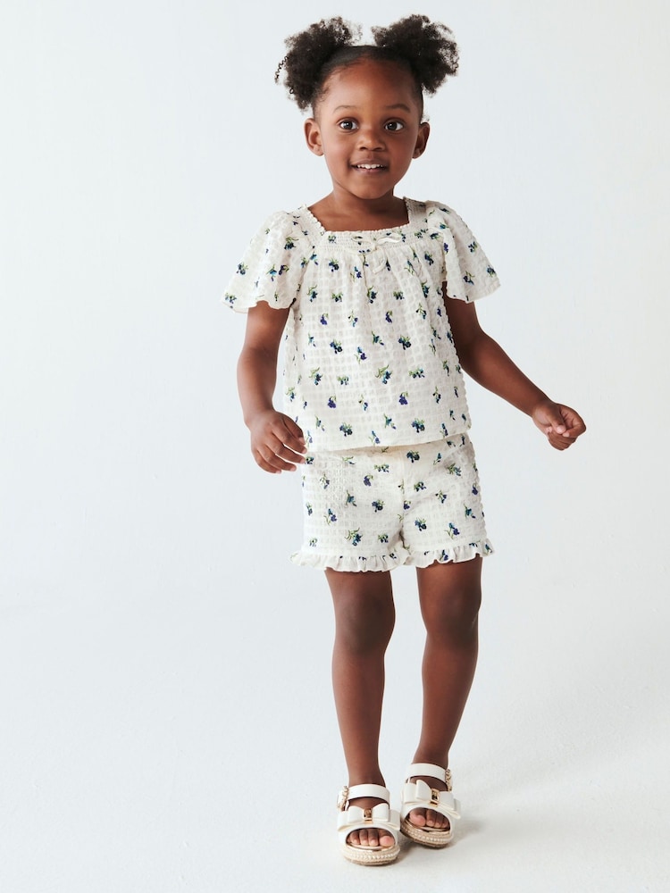 Buy River Island White Mini Girls Ditsy Square Neck Top and Shorts