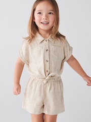 River Island Natural Mini Girls Linen Tie Front Set - Image 4 of 4