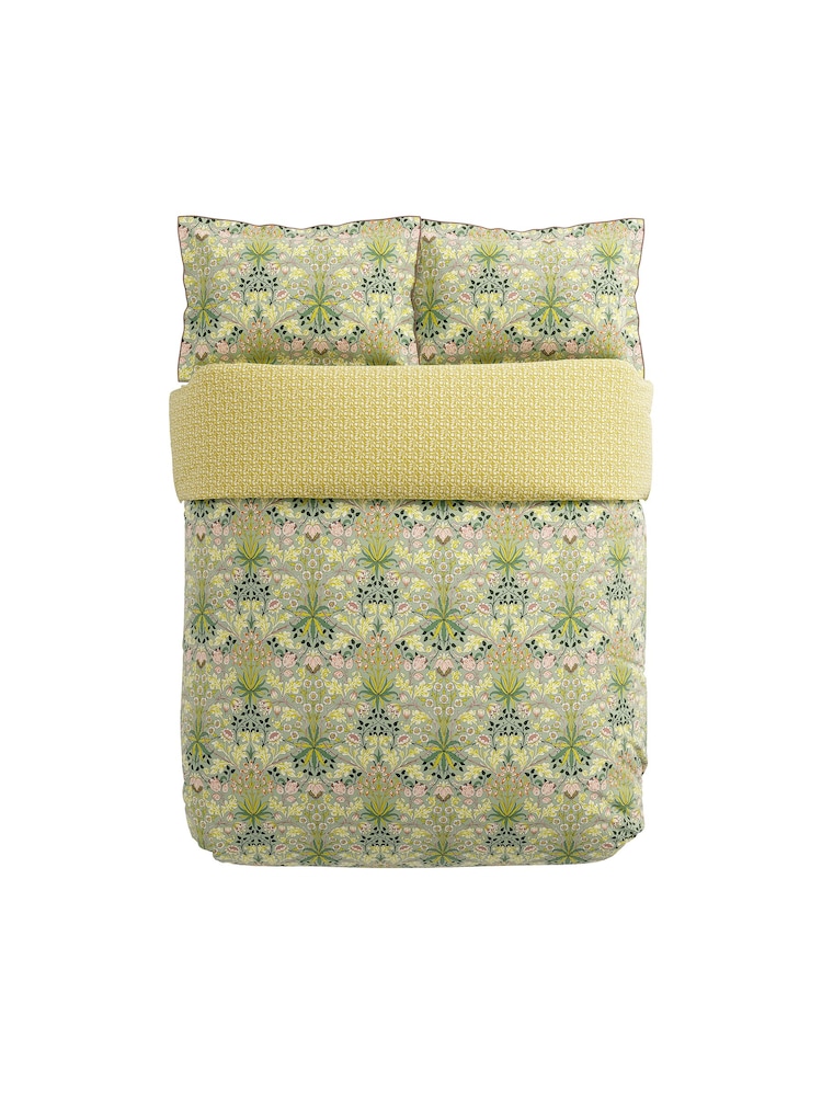 Morris & Co Green 100% Cotton Hyacinth Cover Set - Image 4 of 4