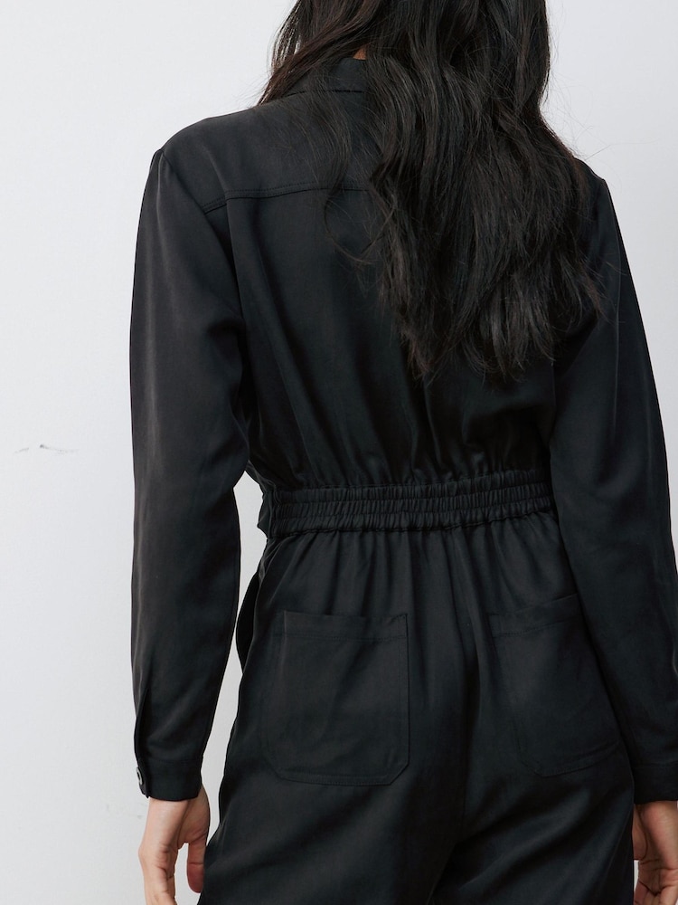Oliver Bonas Black Wrap Wide Leg Jumpsuit - Image 2 of 8