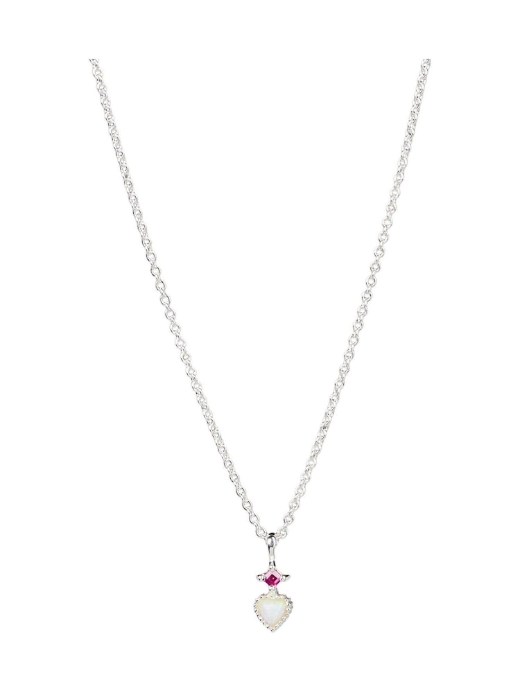 Oliver Bonas Sterling Silver Varda Opalite Heart Charm Pendant Necklace - Image 2 of 5