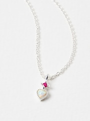 Oliver Bonas Sterling Silver Varda Opalite Heart Charm Pendant Necklace - Image 3 of 5