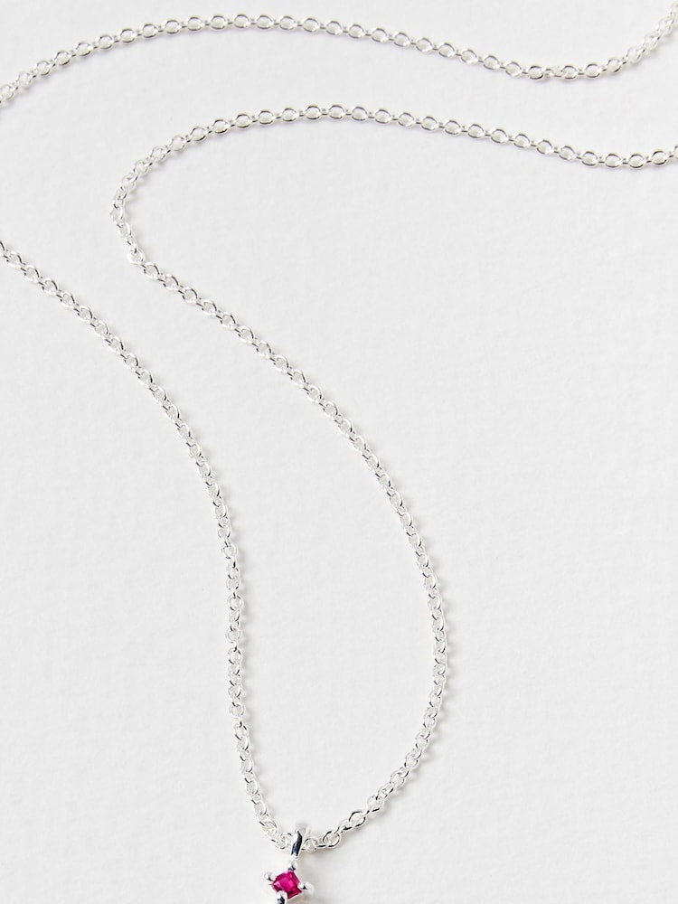 Oliver Bonas Sterling Silver Varda Opalite Heart Charm Pendant Necklace - Image 5 of 5