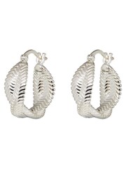 Oliver Bonas Silver Plated Adele Snake Chain Hoop Earrings - Image 4 of 4