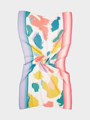 Oliver Bonas White Oversized Animal Print Pleated Lightweight Scarf - Image 2 of 4