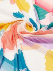 Oliver Bonas White Oversized Animal Print Pleated Lightweight Scarf - Image 3 of 4