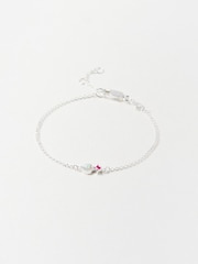 Oliver Bonas Sterling Silver Plated Arda Opalite Heart Charm Bracelet - Image 3 of 4