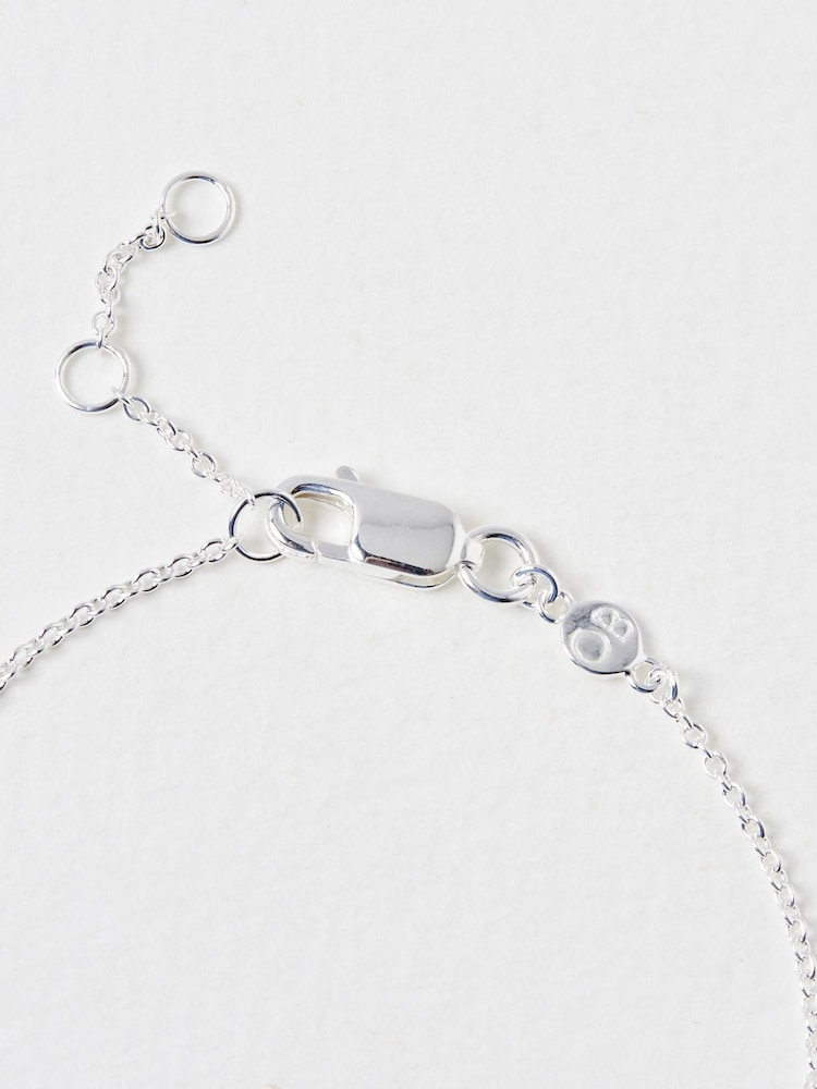 Oliver Bonas Sterling Silver Plated Arda Opalite Heart Charm Bracelet - Image 4 of 4 Oliver Bonas Sterling Silver Plated Arda Opalite Heart Charm Bracelet - Image 4 of 4