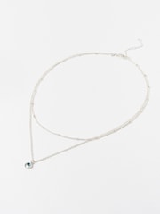 Oliver Bonas Light Blue Sarai Gold Plated Layered Pendant Necklace - Image 1 of 5