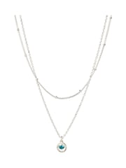 Oliver Bonas Light Blue Sarai Gold Plated Layered Pendant Necklace - Image 2 of 5