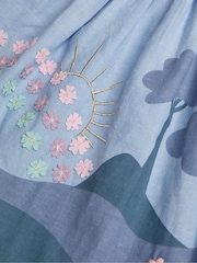 Monsoon Blue Baby 100% Cotton Appliqué Chambray Dress - Image 3 of 3