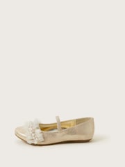 Monsoon Gold Land of Wonder Beaded Ballet Flats - Image 1 of 3