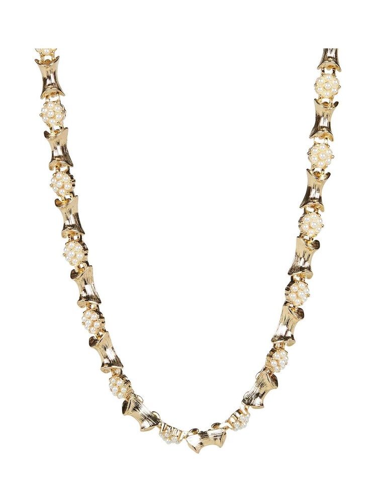 Oliver Bonas Gold Tone Cecilia Faux Pearl Chunky Short Necklace - Image 1 of 5