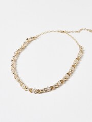 Oliver Bonas Gold Tone Cecilia Faux Pearl Chunky Short Necklace - Image 2 of 5