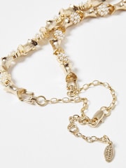 Oliver Bonas Gold Tone Cecilia Faux Pearl Chunky Short Necklace - Image 4 of 5