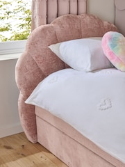 Plush Chenille Rose Pink Kids Shell Upholstered Trundle Bed - Image 5 of 8