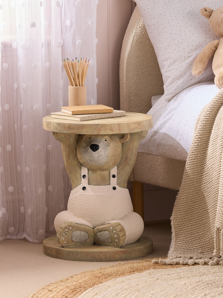 Natural Bertie Bear Kids Bedside Table - Image 1 of 5