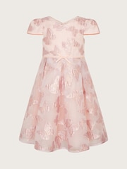 Monsoon Pink Louisa Butterfly Jacquard Dress - Image 1 of 3