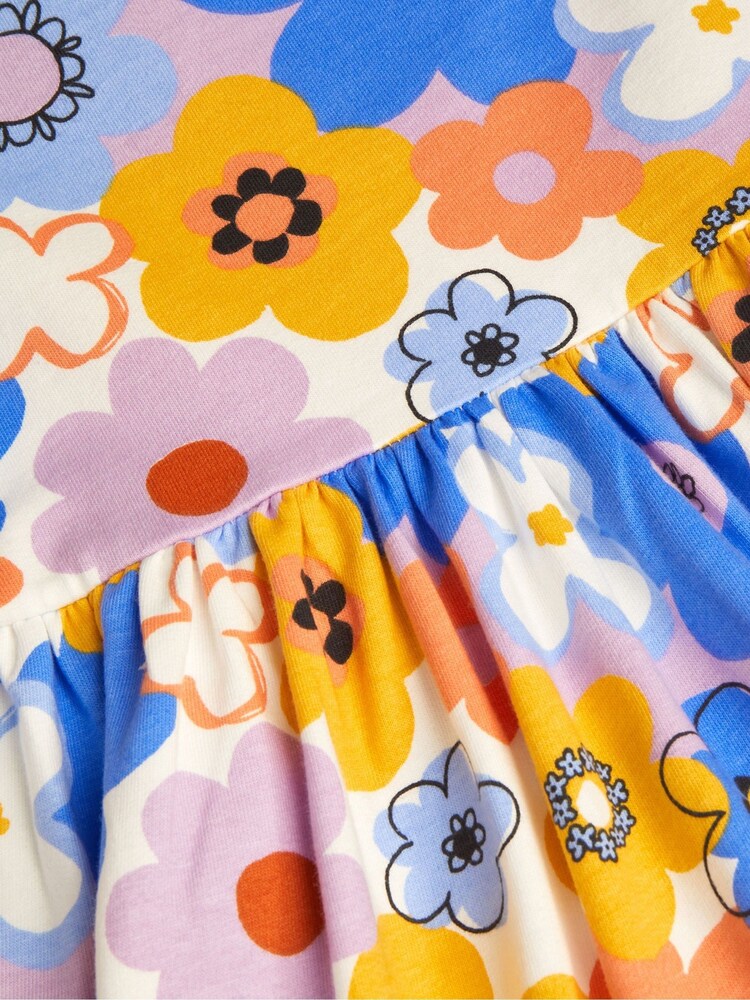 Monsoon Blue 100% Cotton Retro Floral Dress - Image 4 of 4
