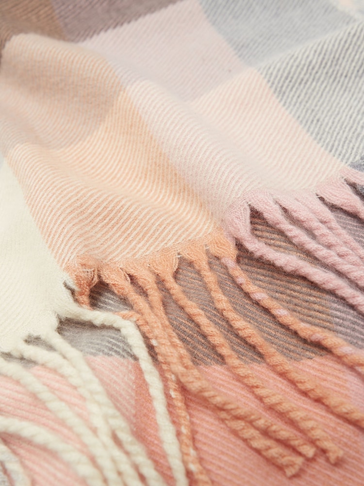 Joules Langtree Pink & Grey Scarf - Image 4 of 4